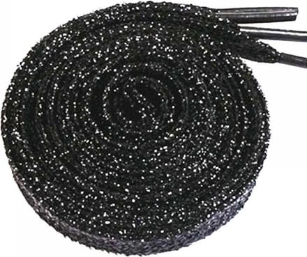 Finnacle - Glitter Schoenveters - Sneakerveters - Plat - 110cm - Zwart - Veters met Sprankelend Effect!