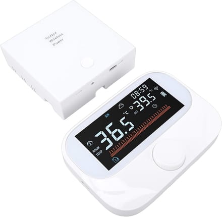 Ketelthermostaat WiFi - Kamertemperatuurregelaar Slim - Energiebesparing Thuis - Groot Weer Display - 118x86x24mm - Wit