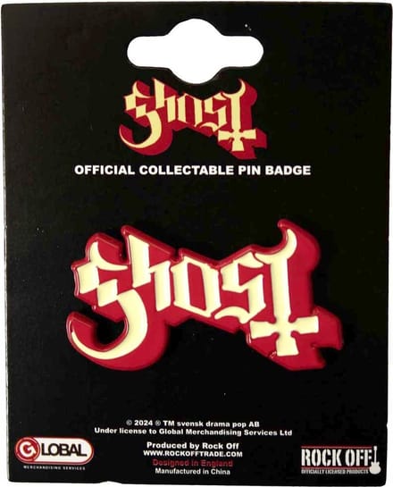 Ghost - Logo Red Shadow Pin - Rood/Beige
