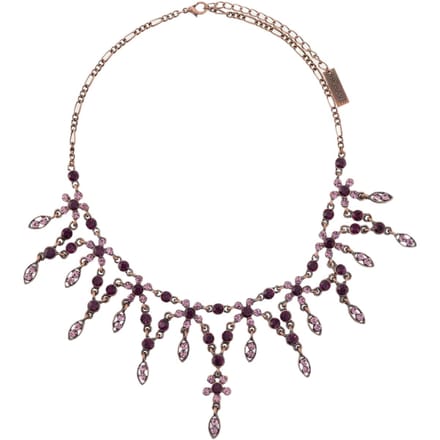 Behave - Ketting rosé goud kleur - Paarse stenen - 40 cm