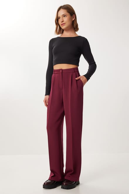 Hoge Taille Plissé Palazzo Broek