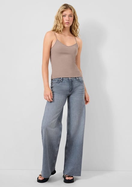 Draagbare Jeans Wide Leg Versleten Was voor Dames QS Catie