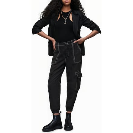 AllSaints Frieda Stitch Trouse Black Größe: W27 | Cargohosen Outlet | Damen | Schwarz