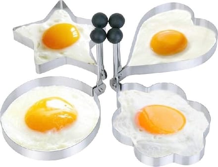 4-delige RVS gebakken ei bakvorm - Ei ring - ei vorm bakken - pannenkoek - pancake vorm