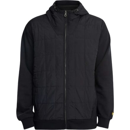 Lyle & Scott hybride gewatteerde zwarte hoodie met rits
