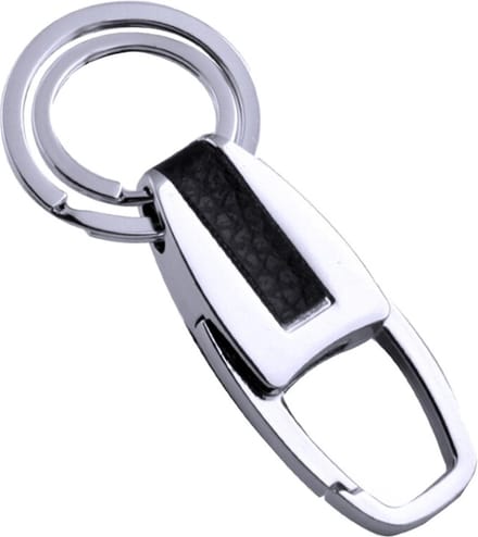 Fako Bijoux - Sleutelhanger - Metaal & PU Leer - Zilverkleurig