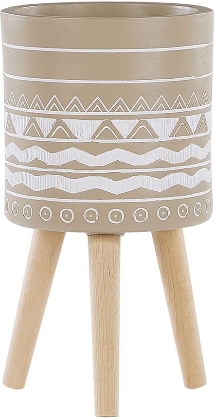 MILINA - Plantenbak - Beige - 30 cm - Magnesiumoxide