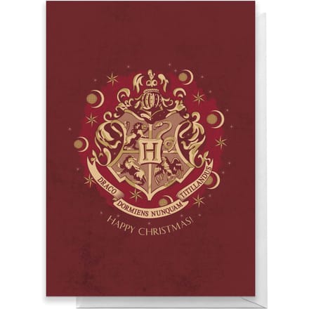 Harry Potter Crest Happy Christmas Greetings Card - Standard Card