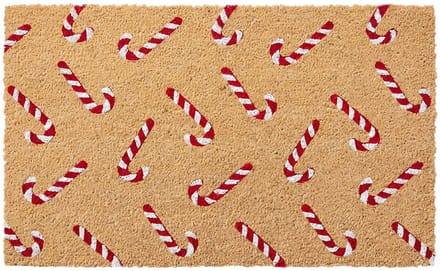 Clayre & Eef Deurmat Bruin Kokos Zuurstok Kerst