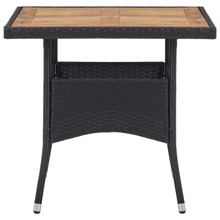 vidaXL - 3-delige - Tuinset - poly - rattan - en - acaciahout - zwart