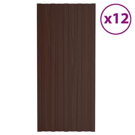 vidaXL - Dakpaneel - 12 - st - Bruin - 100 - x - 45 - cm - Verzinkt - staal