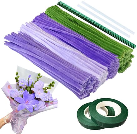 Creatieve Chenille Pipe Cure Set voor DIY Boeketten - Vier Kleuren