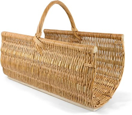 Wicker Basket - Wood Basket - Firewood Storage - Handwoven - 60 x 48 x 48 cm - Natural
