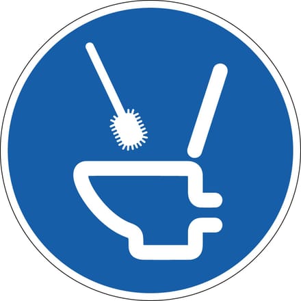 Toiletborstel gebruiken sticker 150 mm