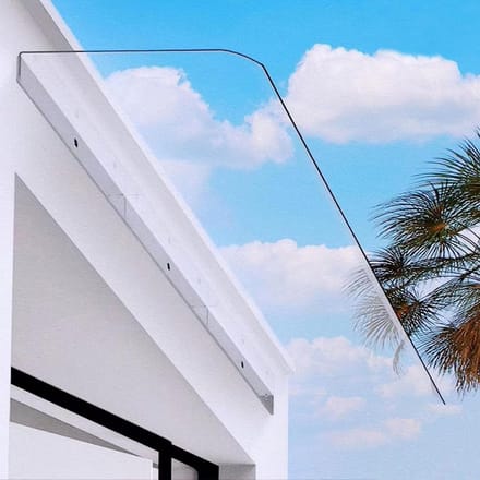Deurluifel Polycarbonaat - Buitentrap luifel - Bescherming tegen weer - Geluidsreducerend ontwerp - 40 x 120 cm - Transparant