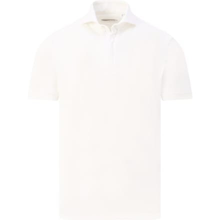 John Miller Polo Slim Plain Hyperstretch Short Sleeve Zip Collar Antiekwit / male