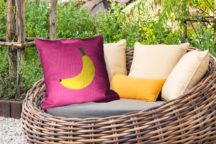 Sierkussen Buiten - Banaan - Geel - Fruit - 60x60 cm - Weerbestendig