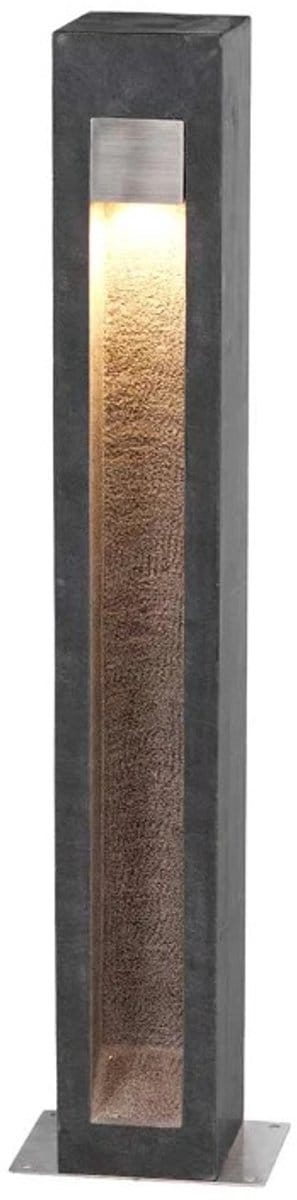 Elstead Lighting Mini LED Tuin Pilaar Parkstone | 6W 3000K 650Lm 830 | IP55 | Basalt Stone with Stainless Steel