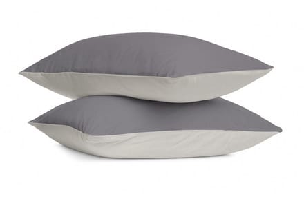 Byrklund Kussensloop Wash & Rest - 2x 60x70 - Zand / Antraciet - 100% Polyester