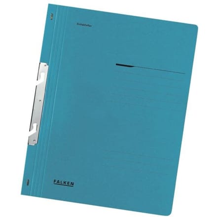 FALKEN snelhechtmap met inhaakbeugel, A4, volledige kaft, 1 stuk, blauw