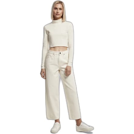 Urban Classics - Organic Cropped Turtleneck Longsleeve top - 4XL - Creme