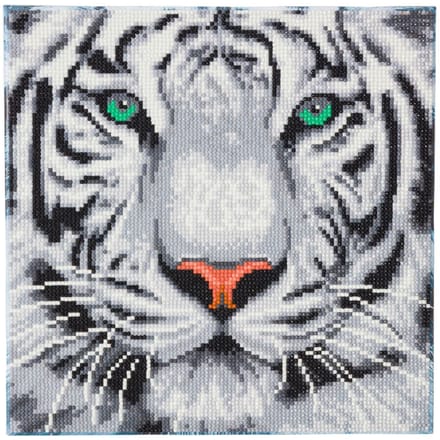 Diamond Painting "Crystal Art Kit", 30 x 30 cm - White Tiger