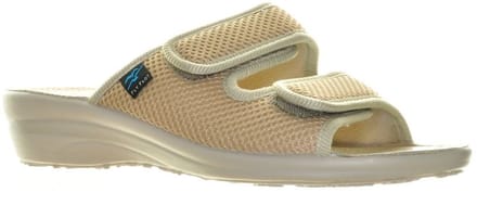 Beige Slippers Velcro Fly Flot maat 42