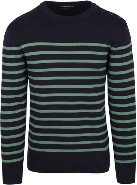 Armor-Lux Groix Trui Strepen Navy Groen - Maat XL - Heren