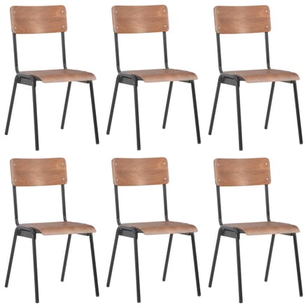 vidaXL - Eetkamerstoelen - 6 - st - multiplex - bruin