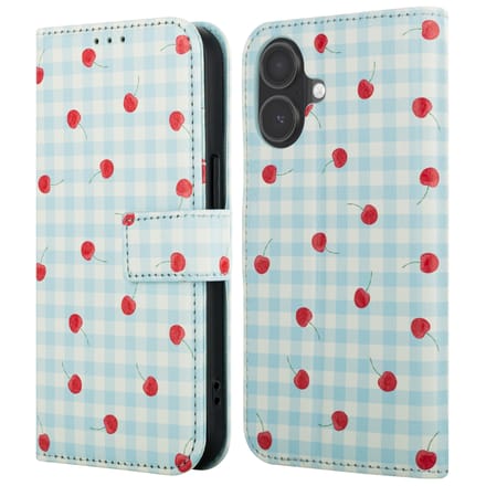 imoshion Hoesje - Geschikt voor Apple iPhone 16 - Design Bookcase smartphone - Cherry Check
