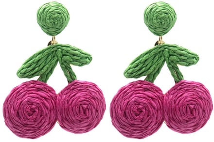 Oorbellen Kersen – Kunststof – 5.5x4cm – Roze
