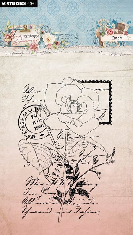 Clear stamps Rose - Vintage Diaries nr. 654