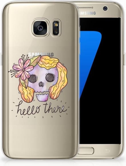 Silicone Back Case Samsung Galaxy S7 Boho Skull