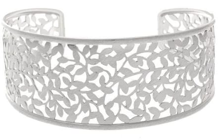 Behave – Armband open bangle – Bladmotief – Zilverkleur – Boho chic