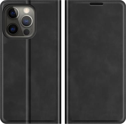 MobyDefend Hoesje - Geschikt voor iPhone 13 Pro - Luxe Wallet Bookcase (Magnetische Sluiting) - Zwart