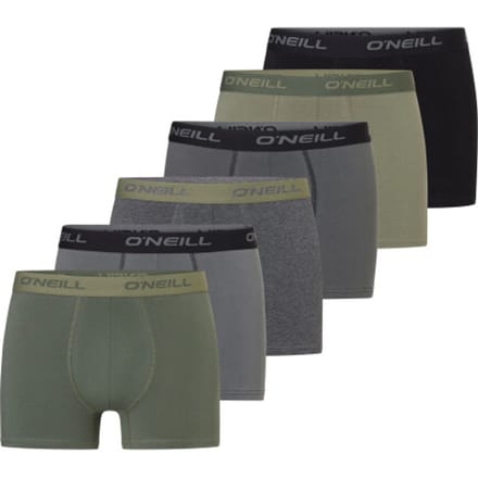 O'Neill Heren Boxershorts Trunks 6-Pack Groen/Antraciet - Maat L