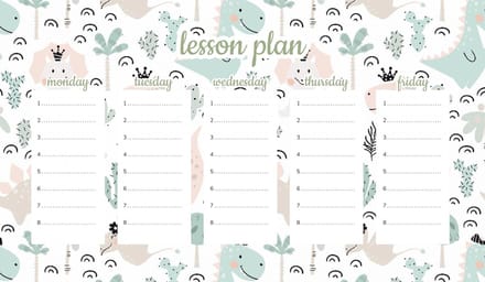 Wallvy Planbord - Magnetisch - 45x26 cm - Dinozaurussen - Personaliseerbaar