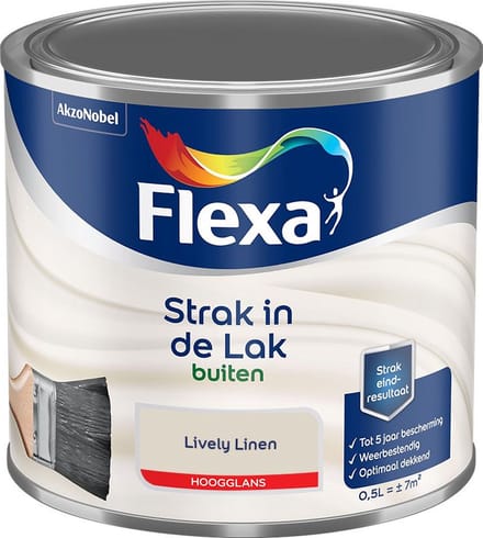 Flexa - Strak In De Lak Buitenlak Hoogglans - Lively Linen - Mengverf - 500 Ml