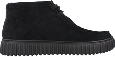 CLARKS Torhill Hi Heren Veterschoenen - Suede - Zwart