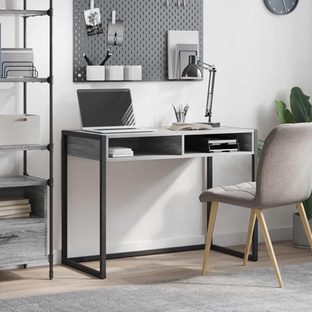 vidaXL - Bureau - Grijs - Sonoma - Bewerkt - hout - 100 - x - 50 - x - 75 - cm