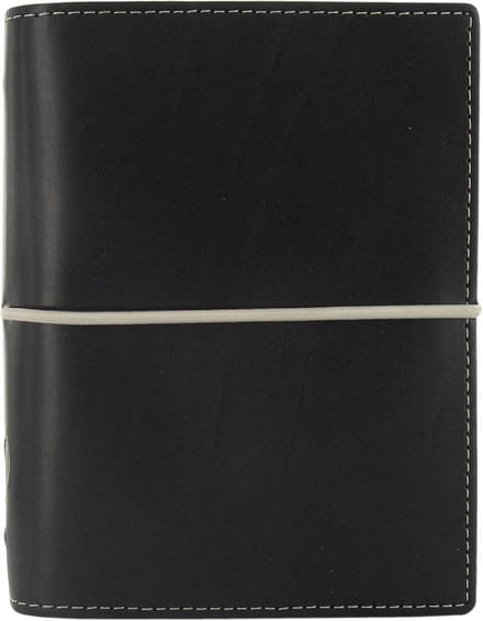 Pocket Agenda 2025 - Compacte Dombo Planner in Zwarte Kunstleer - 80gsm Papier - 19mm Ringen