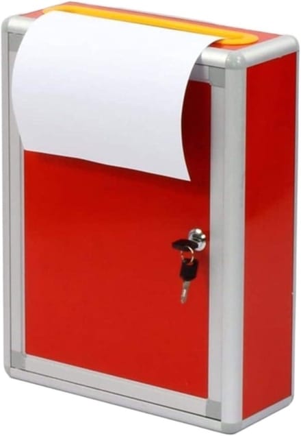Brievenbus Muurmontage - Postbus Brievenbak - Post Opslag - Grote Ruimte Ingang - 30x12x39cm - Rood