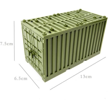 Militaire Container Bouwstenen MOC Speelgoed Ideaal Voor Kinderen Transformeerbare Technische Stenen Creatief DIY Rollenspel Speelgoed groen