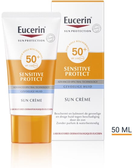 Eucerin Sun Sensitive Zonnebrandcrème SPF 50+ - 2 x 50 ml - Voordeelverpakking