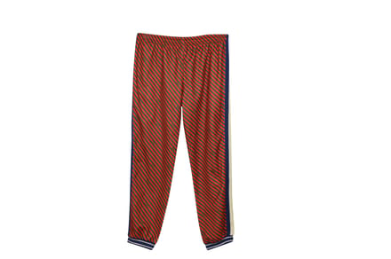 Gucci trainingsbroek met diagonale strepen in rood polyester