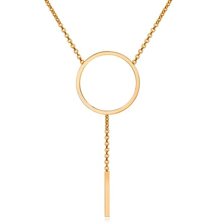Dames ketting Cilla Jewels Edelstaal Verguld Rose Cirkel Staaf