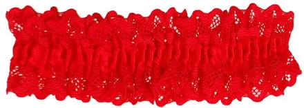 Kousenband grote maat - rood met kant