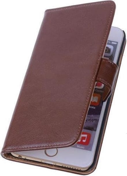 Bruin PU leder Glanzend bookcase Smartphonehoesje voor de iPhone 6 / 6s