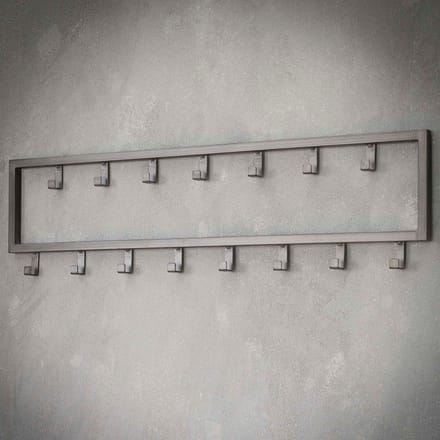 Fraaai - Kapstok industrieel 15 haken - 80 cm zwart