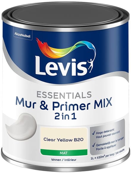 Levis - Essentials Mur & Primer Mix - Clear Yellow B20 - Mengverf - 1 L
